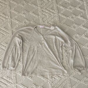 Pink Lily Cream Waffle Knit Top